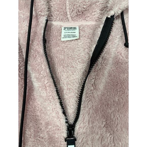 PINK Victoria’s Secret Sherpa Quarter-Zip Hoodie Small Light Pink Plush Fleece - Picture 4 of 4